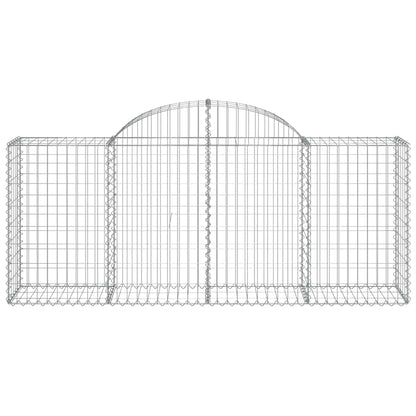 Gabionen mit Hochbogen 13 Stk. 200x50x80/100cm Verzinktes Eisen