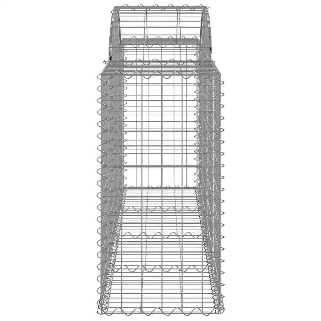 Gabionen mit Hochbogen 13 Stk. 200x50x80/100cm Verzinktes Eisen