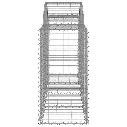 Gabionen mit Hochbogen 13 Stk. 200x50x80/100cm Verzinktes Eisen