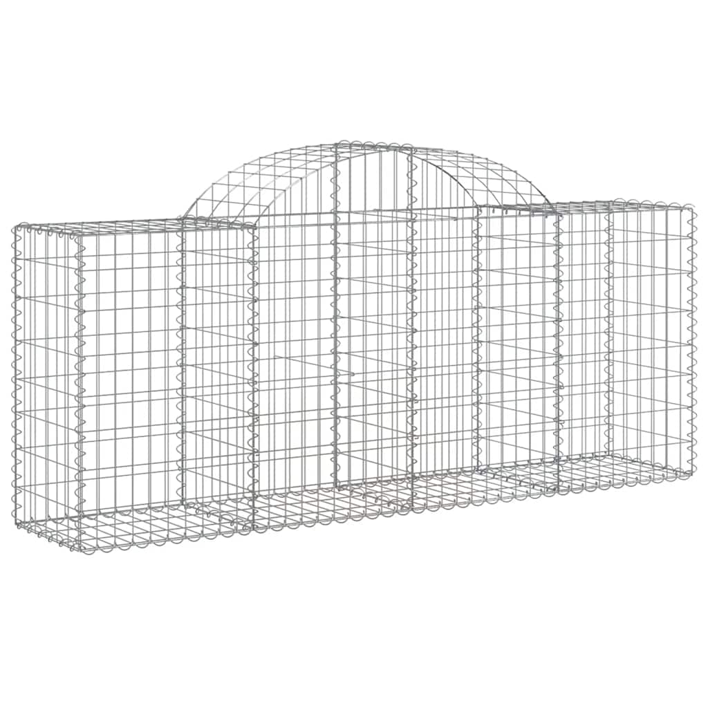 Gabionen mit Hochbogen 20 Stk. 200x50x80/100cm Verzinktes Eisen