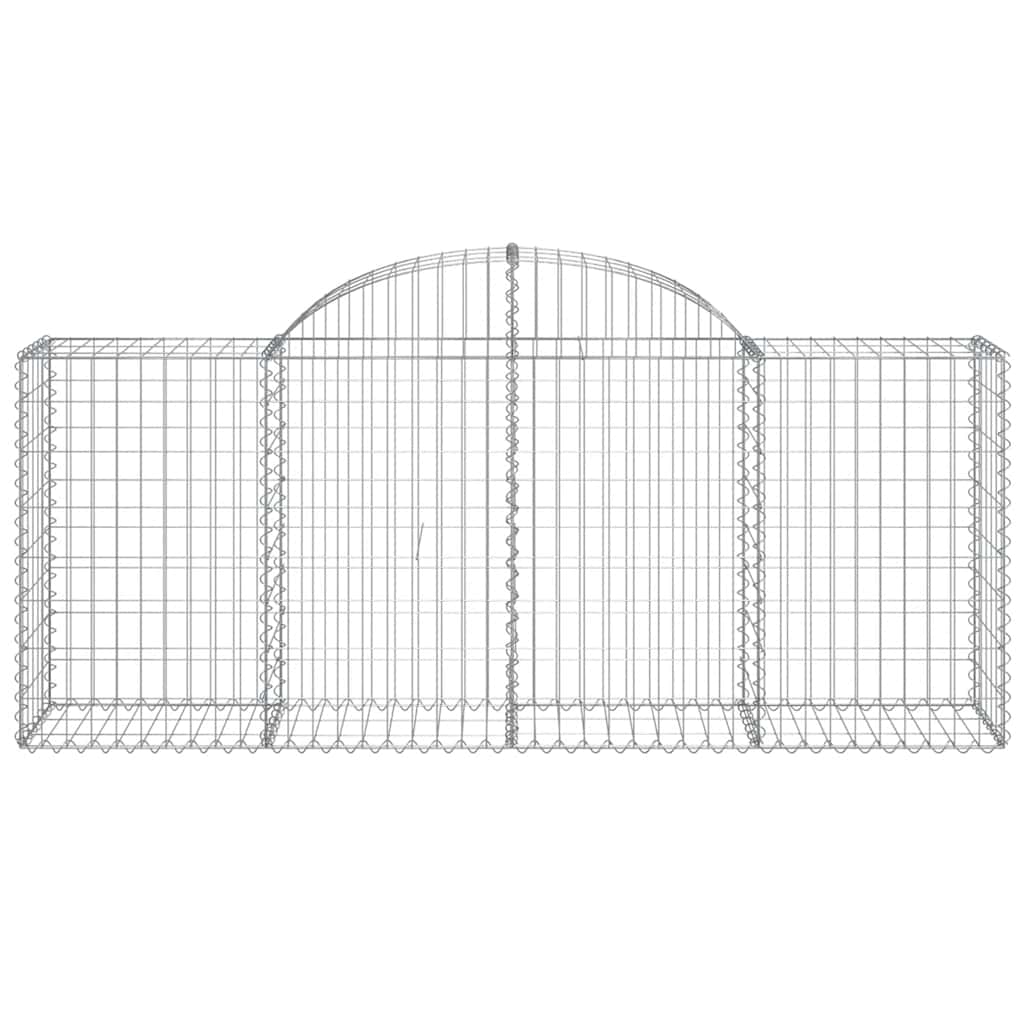 Gabionen mit Hochbogen 20 Stk. 200x50x80/100cm Verzinktes Eisen