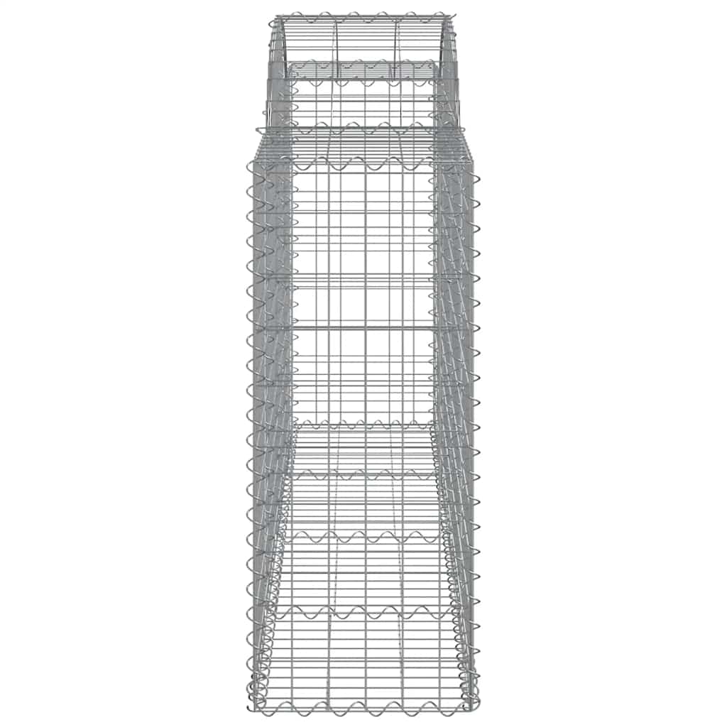 Gabionen mit Hochbogen 4 Stk. 200x50x100/120cm Verzinktes Eisen
