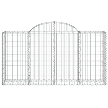 Gabionen mit Hochbogen 6 Stk. 200x50x100/120cm Verzinktes Eisen