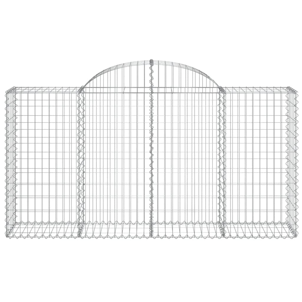 Gabionen mit Hochbogen 7 Stk. 200x50x100/120cm Verzinktes Eisen