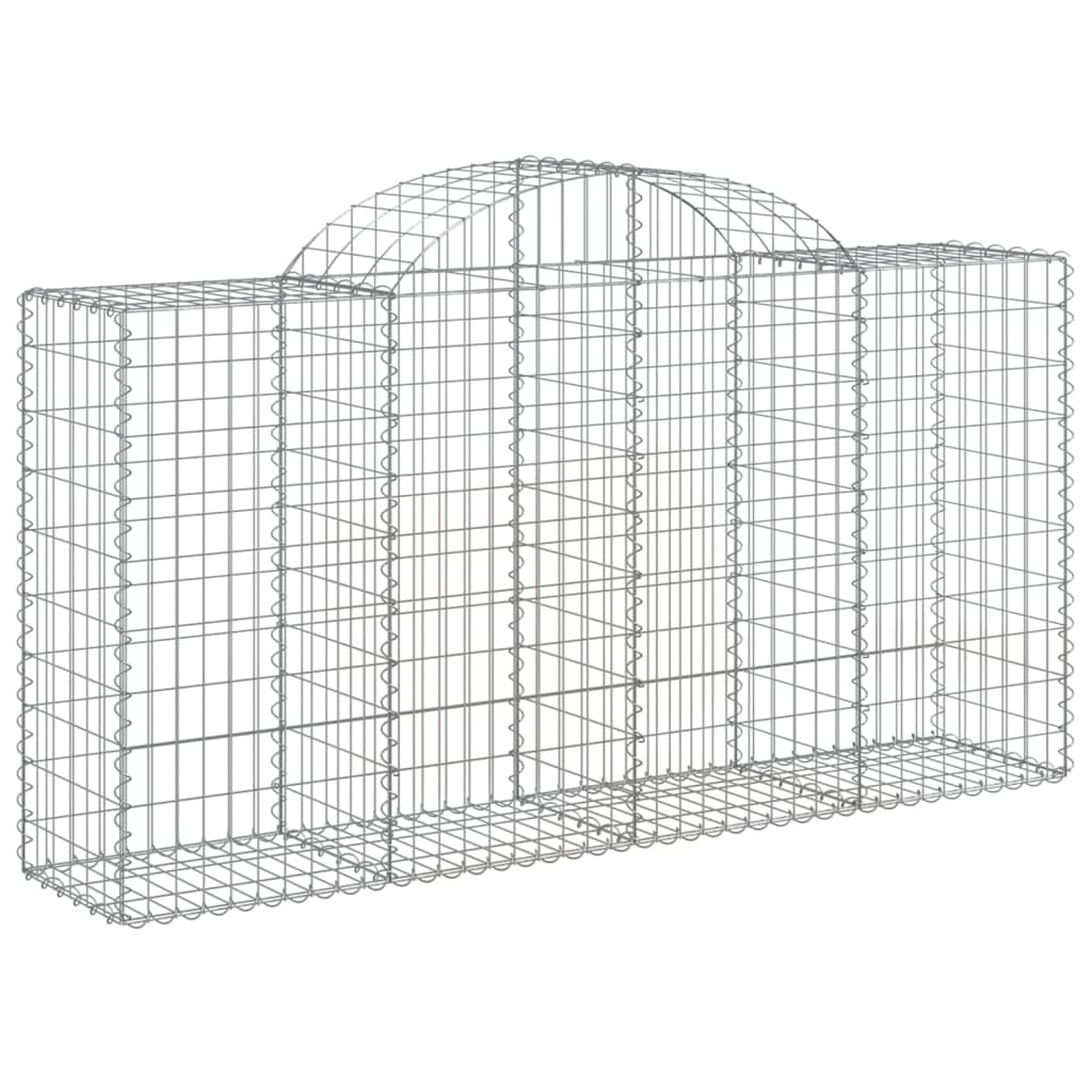 Gabionen mit Hochbogen 11 Stk 200x50x100/120cm Verzinktes Eisen