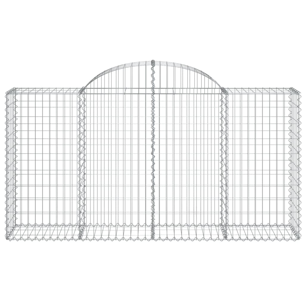 Gabionen mit Hochbogen 14 Stk 200x50x100/120cm Verzinktes Eisen
