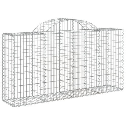 Gabionen mit Hochbogen 15 Stk 200x50x100/120cm Verzinktes Eisen