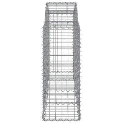 Gabionen mit Hochbogen 15 Stk 200x50x100/120cm Verzinktes Eisen