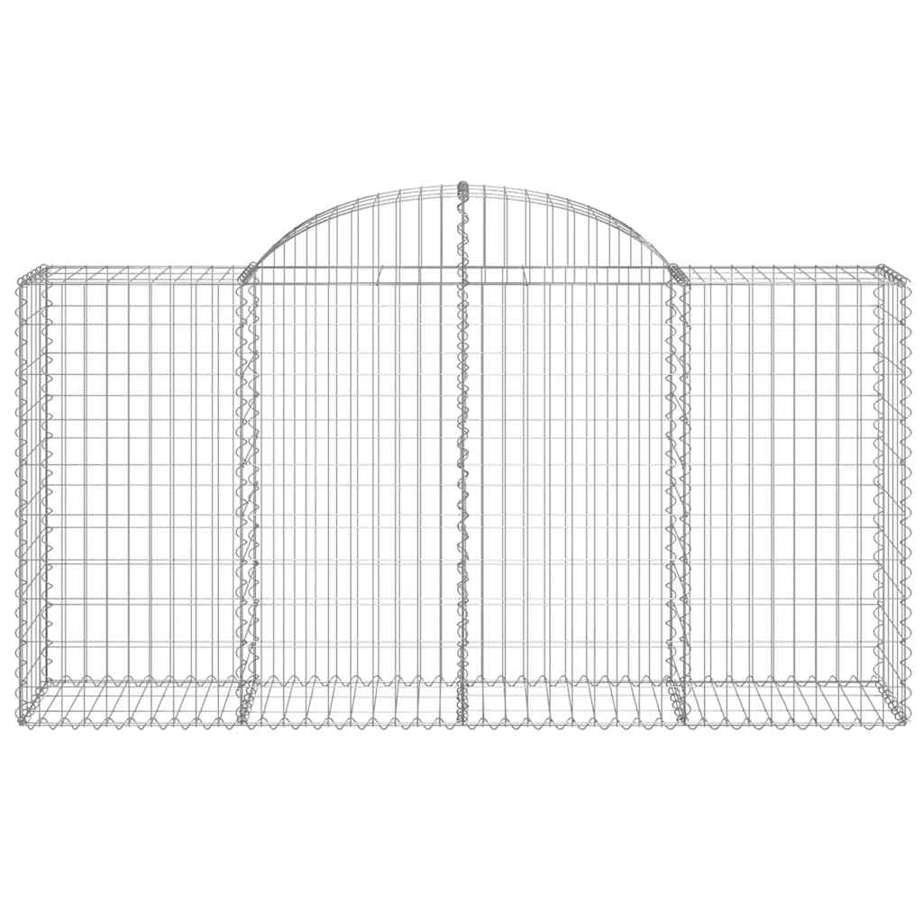 Gabionen mit Hochbogen 18 Stk 200x50x100/120cm Verzinktes Eisen