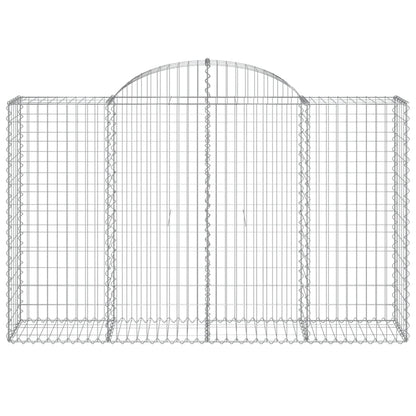 Gabionen mit Hochbogen 3 Stk. 200x50x120/140cm Verzinktes Eisen