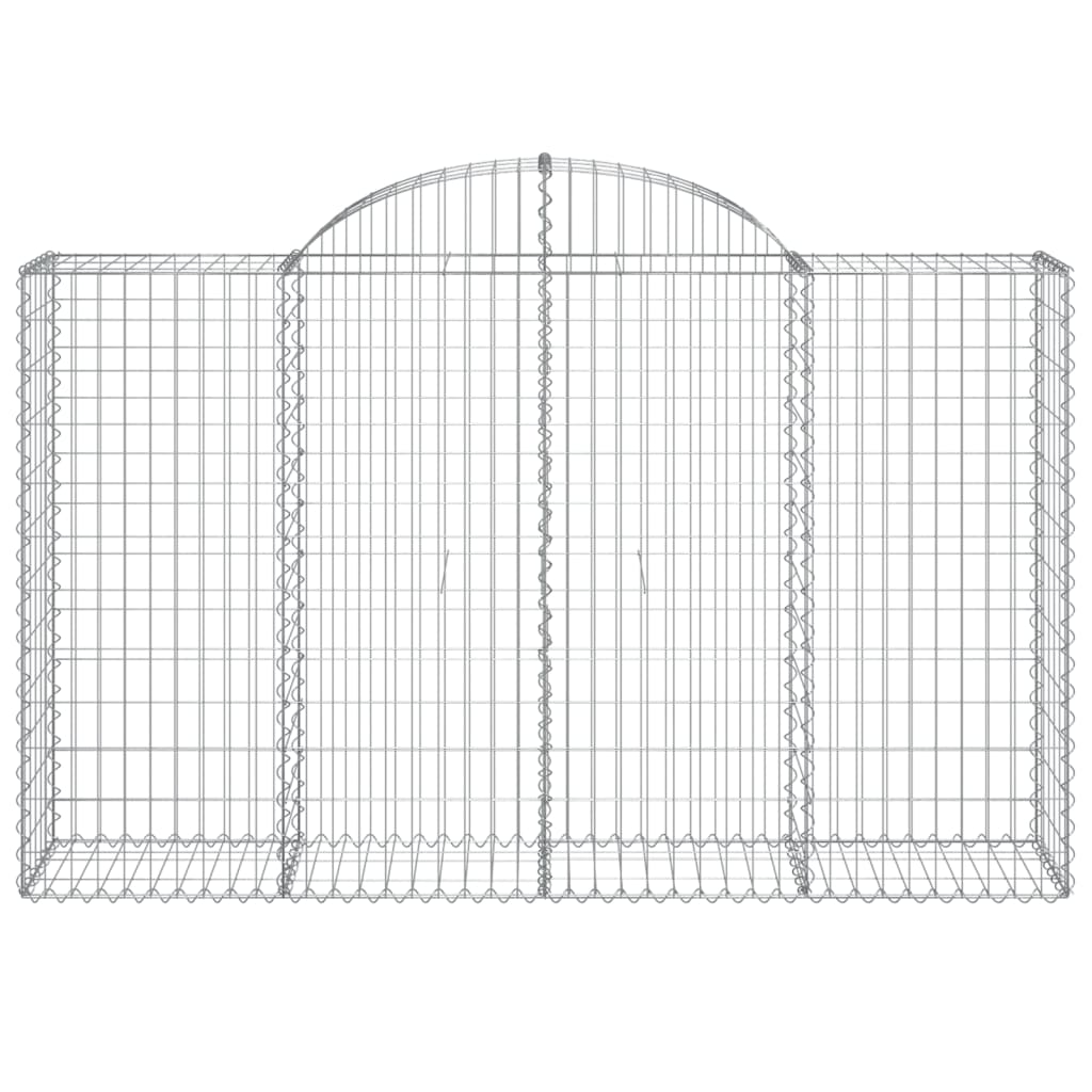 Gabionen mit Hochbogen 5 Stk. 200x50x120/140cm Verzinktes Eisen