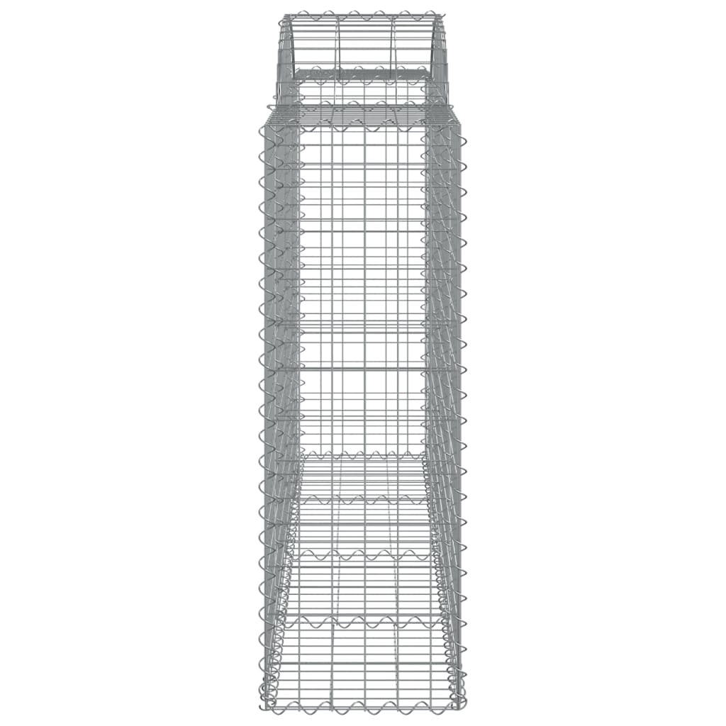 Gabionen mit Hochbogen 12Stk. 200x50x120/140cm Verzinktes Eisen