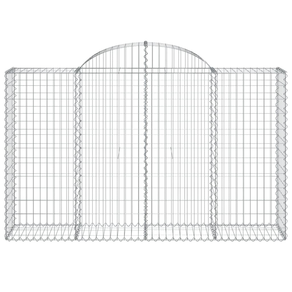 Gabionen mit Hochbogen 13Stk. 200x50x120/140cm Verzinktes Eisen