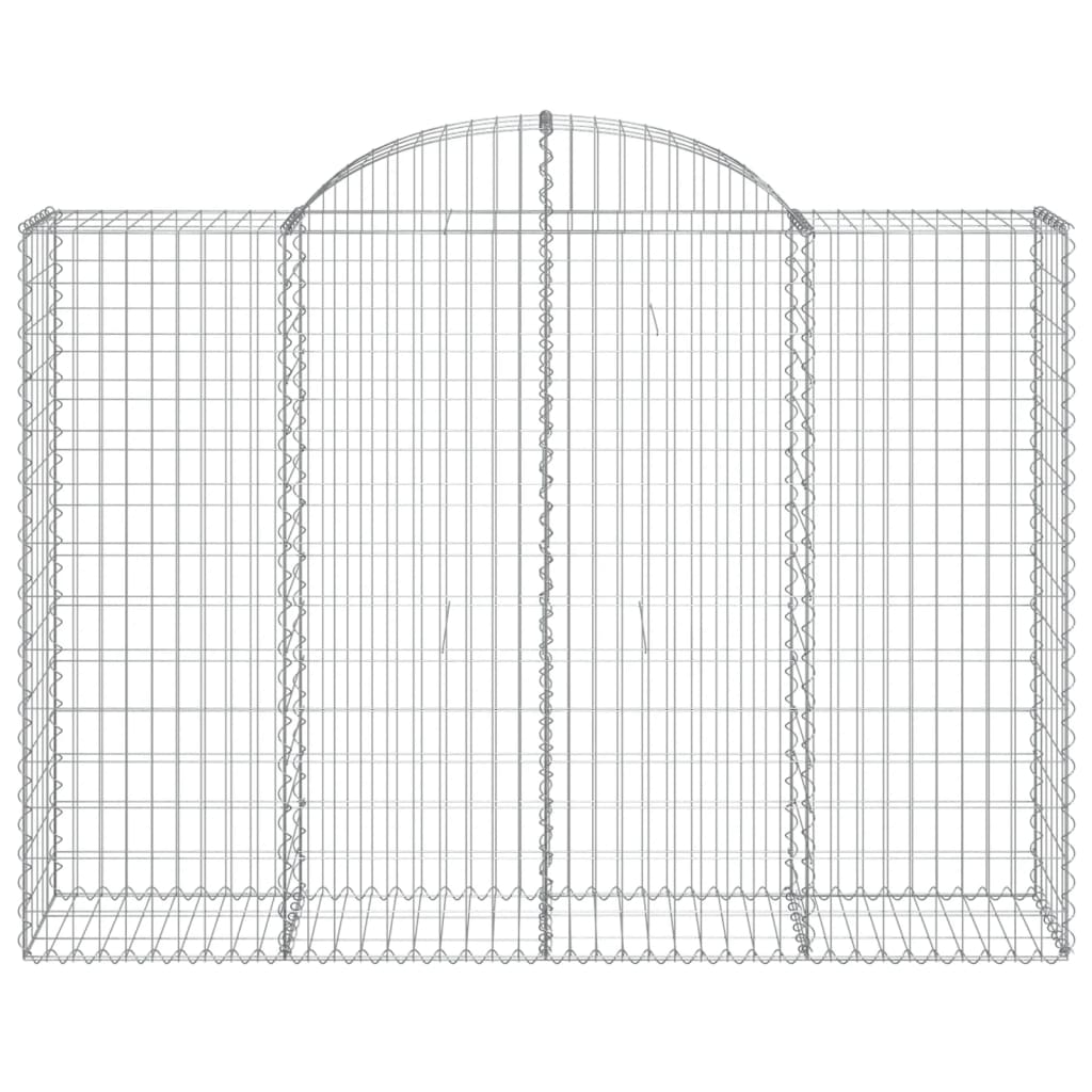 Gabionen mit Hochbogen 2 Stk. 200x50x140/160cm Verzinktes Eisen