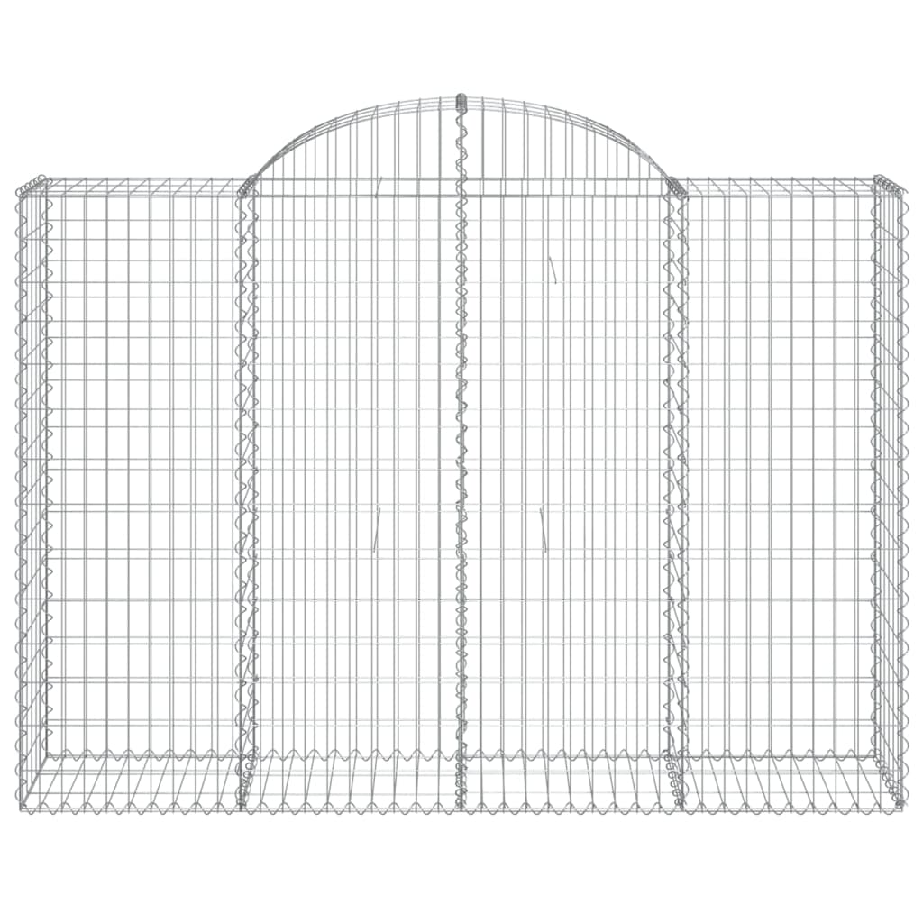 Gabionen mit Hochbogen 3 Stk. 200x50x140/160cm Verzinktes Eisen