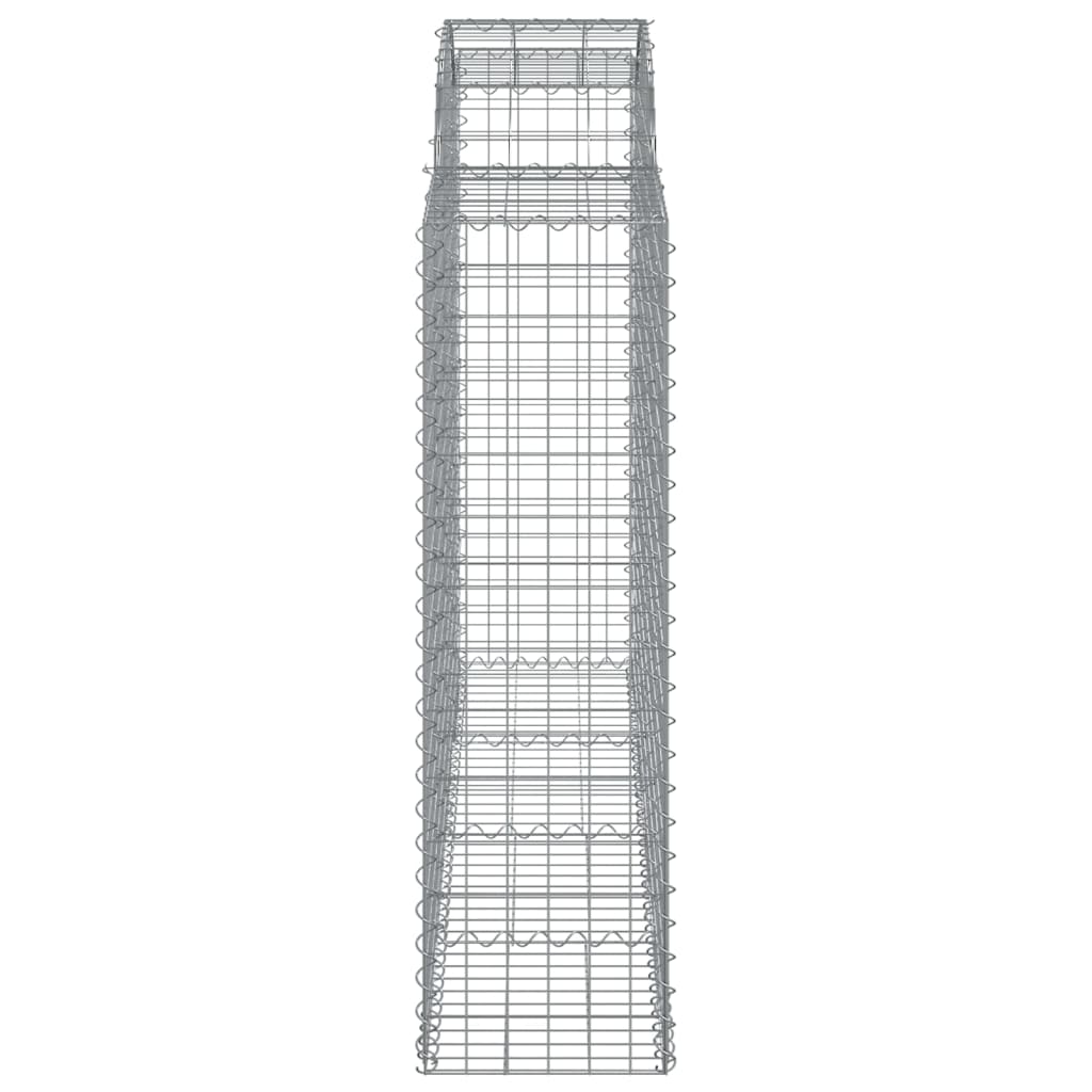 Gabionen mit Hochbogen 4 Stk. 200x50x140/160cm Verzinktes Eisen
