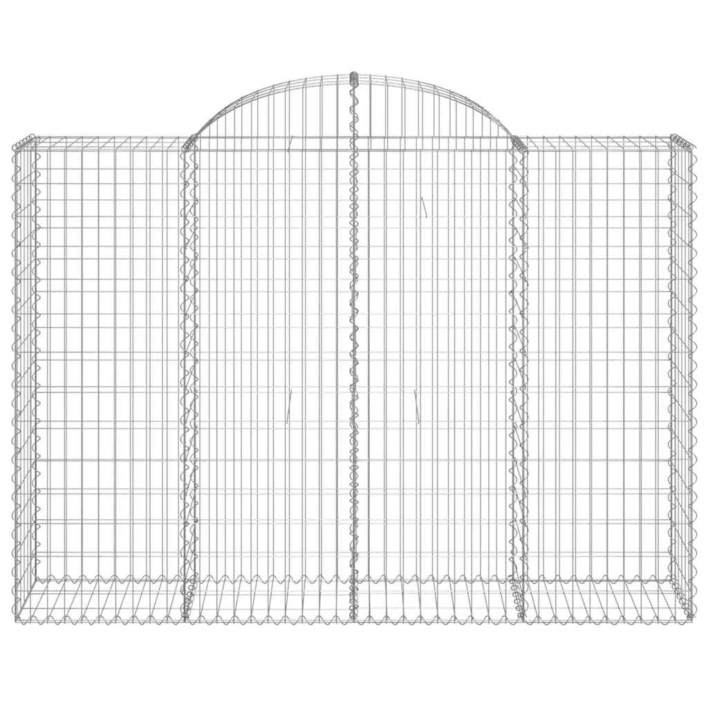Gabionen mit Hochbogen 5 Stk. 200x50x140/160cm Verzinktes Eisen