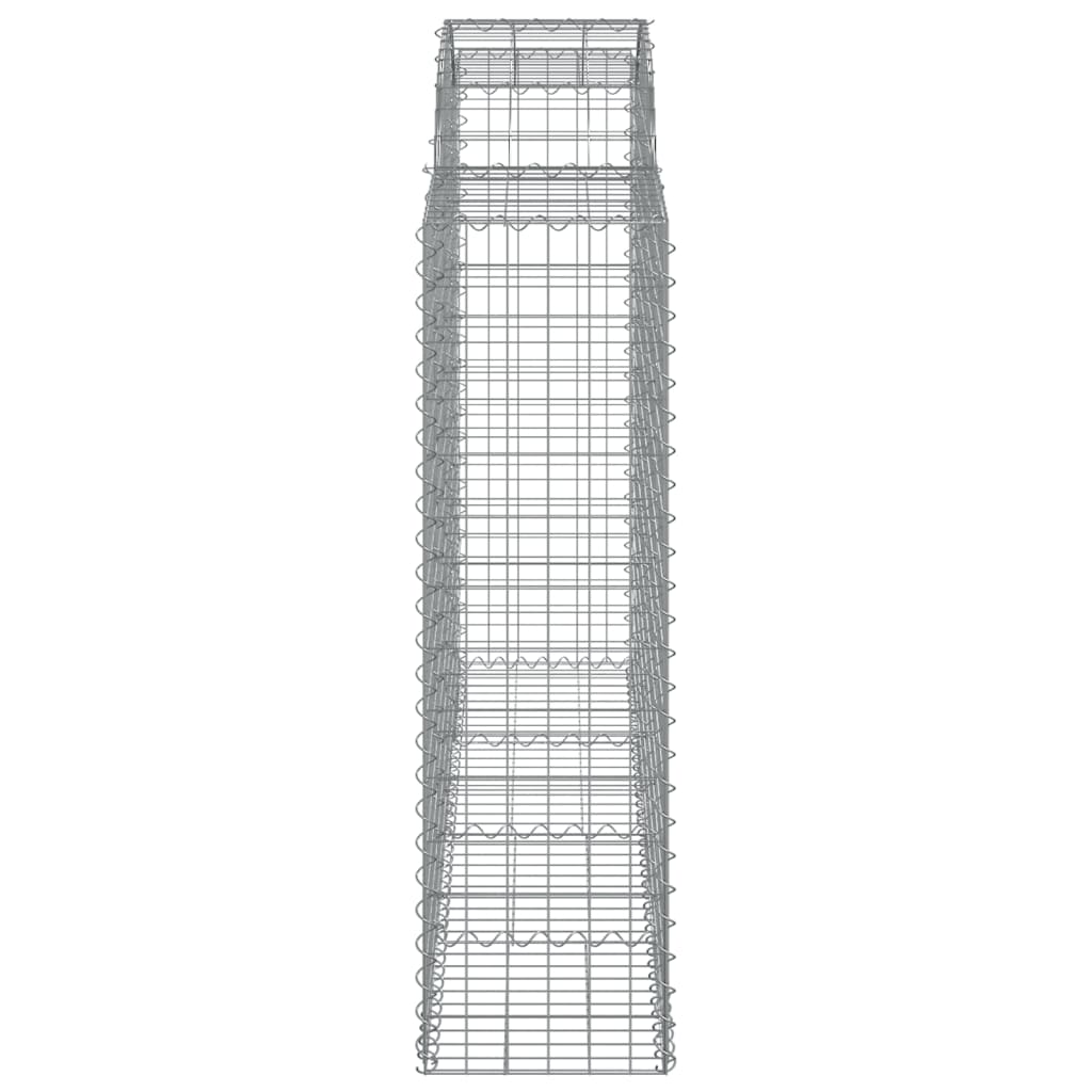 Gabionen mit Hochbogen 6 Stk. 200x50x140/160cm Verzinktes Eisen