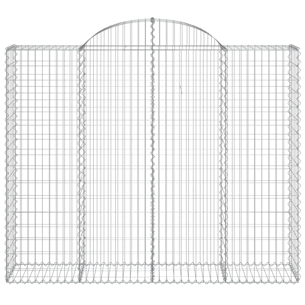 Gabionen mit Hochbogen 3 Stk. 200x50x160/180cm Verzinktes Eisen