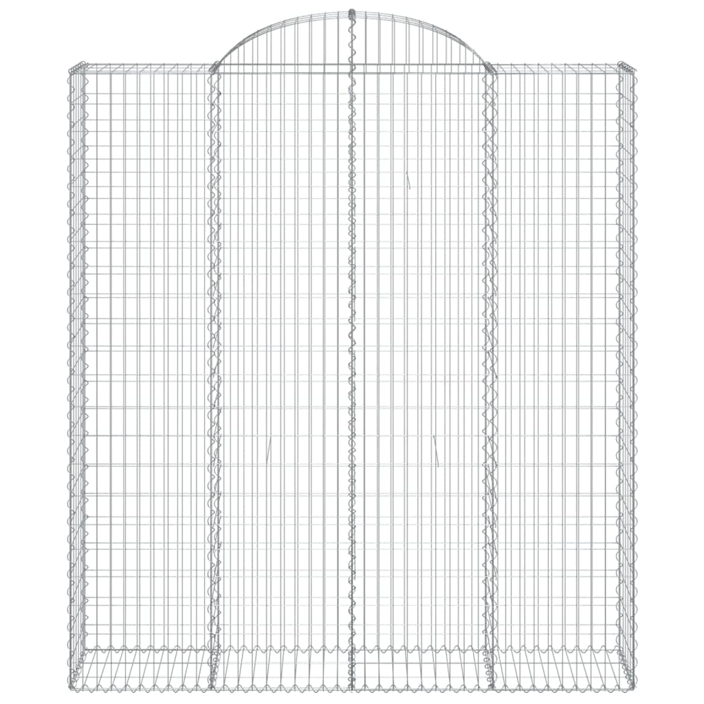 Gabionen mit Hochbogen 2 Stk. 200x50x220/240cm Verzinktes Eisen