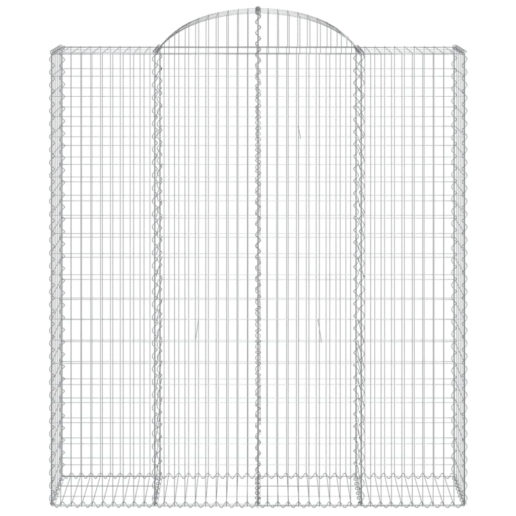 Gabionen mit Hochbogen 3 Stk. 200x50x220/240cm Verzinktes Eisen