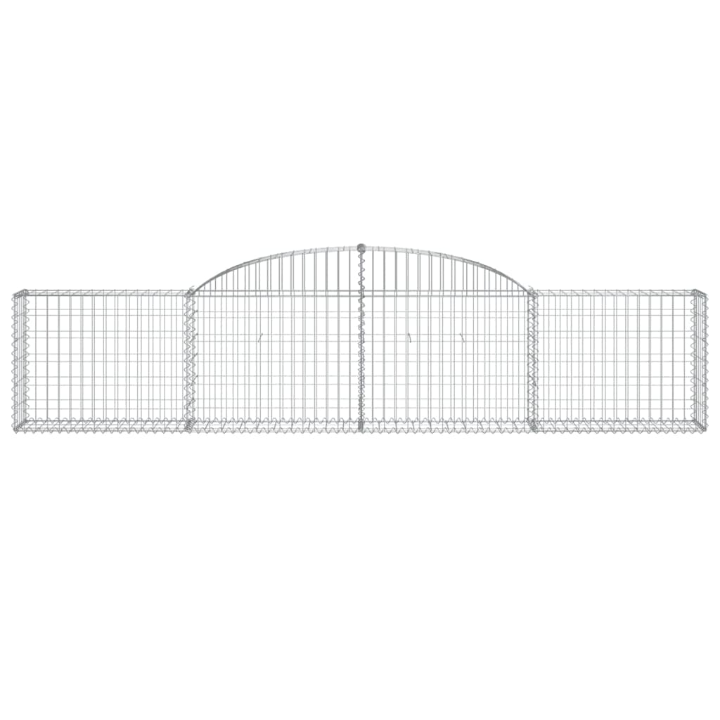 Gabionen mit Hochbogen 2 Stk. 300x30x60/80 cm Verzinktes Eisen