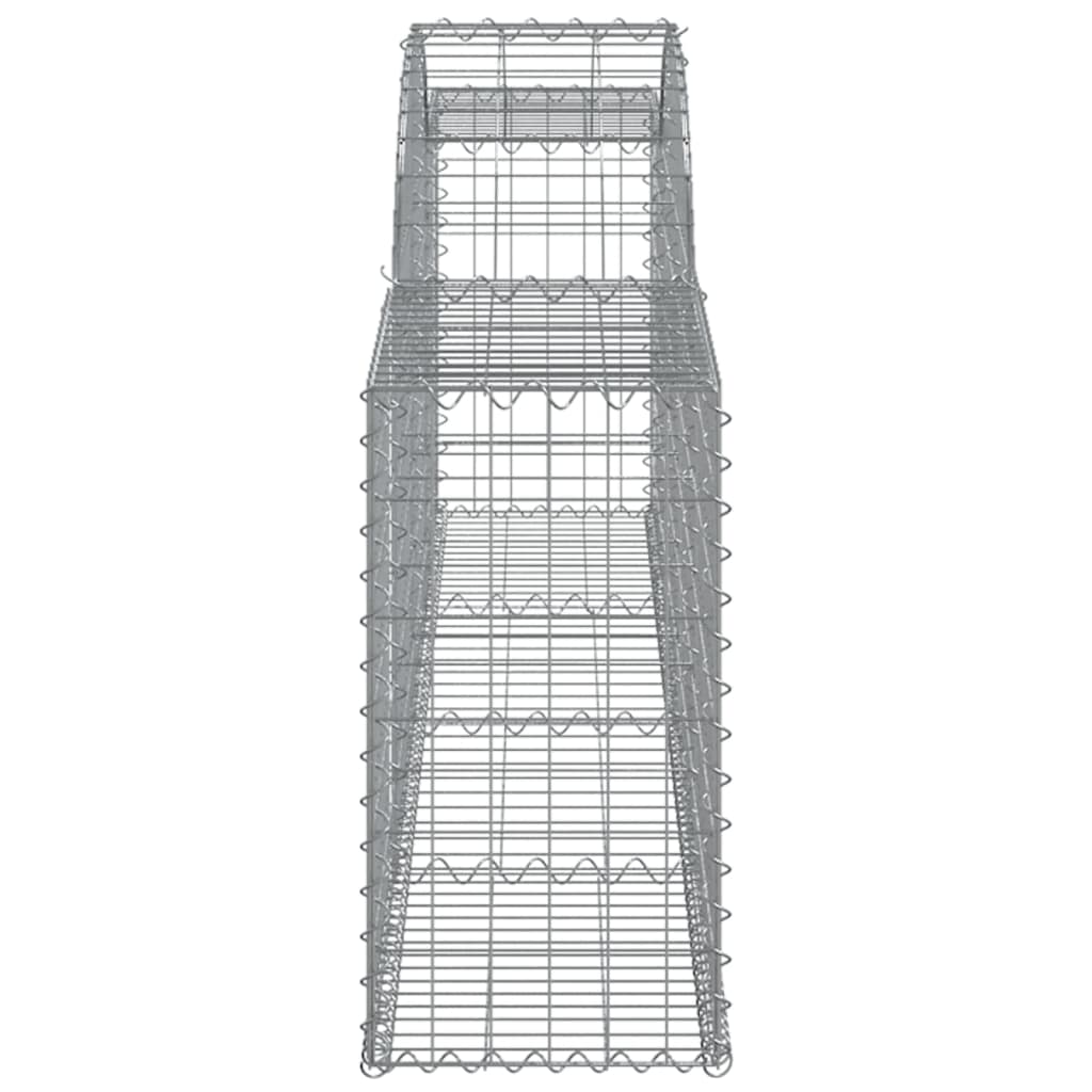 Gabionen mit Hochbogen 2 Stk. 300x30x60/80 cm Verzinktes Eisen