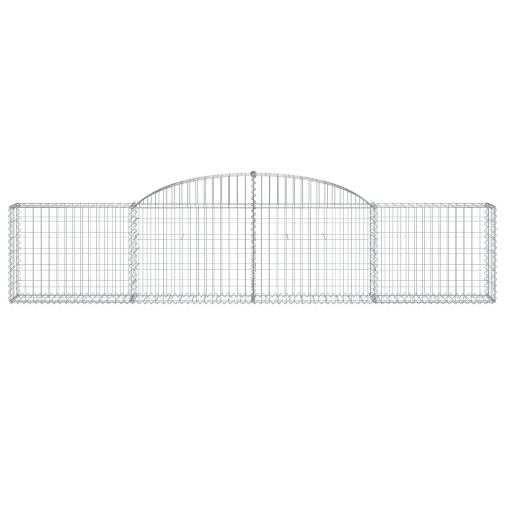 Gabionen mit Hochbogen 3 Stk. 300x30x60/80 cm Verzinktes Eisen