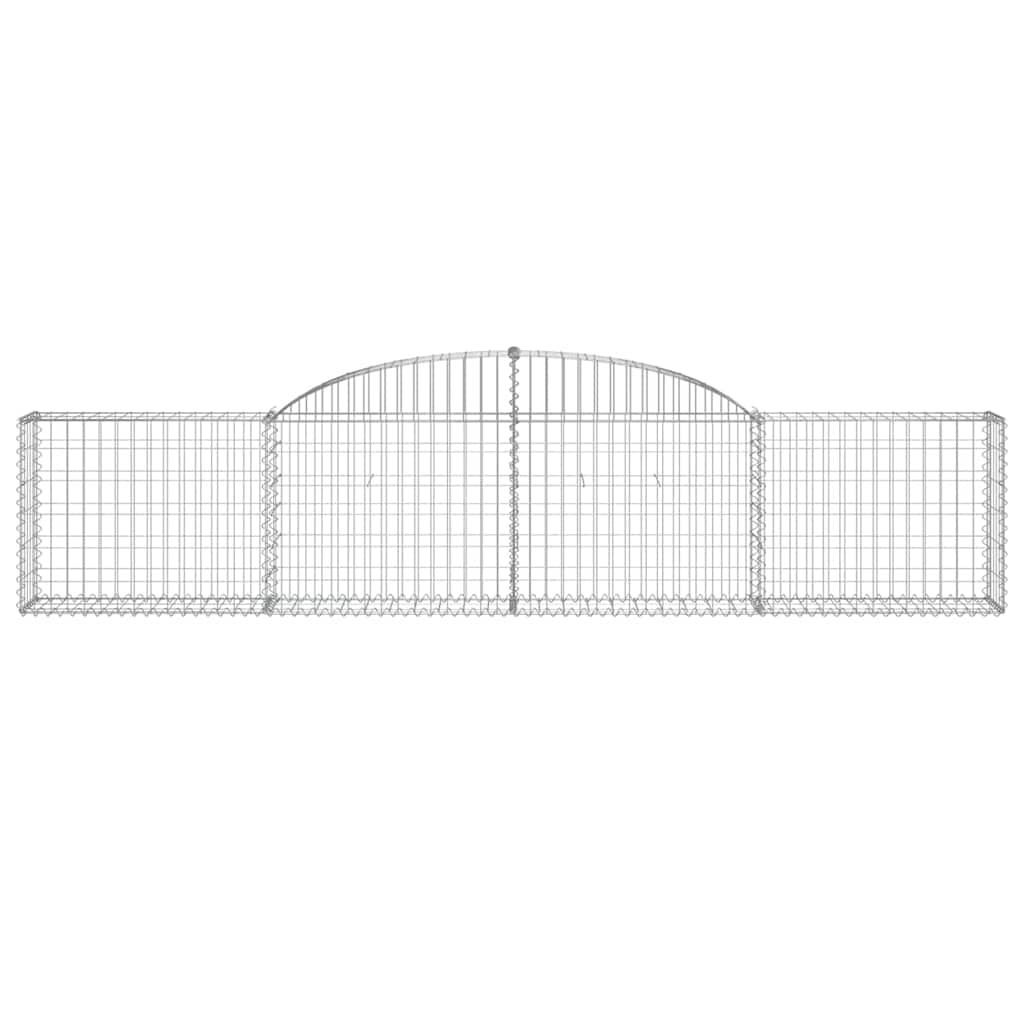 Gabionen mit Hochbogen 4 Stk. 300x30x60/80 cm Verzinktes Eisen