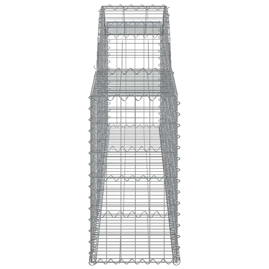 Gabionen mit Hochbogen 4 Stk. 300x30x60/80 cm Verzinktes Eisen