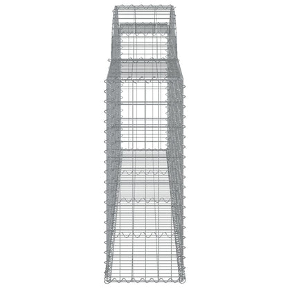 Gabionen mit Hochbogen 2 Stk. 300x30x80/100 cm Verzinktes Eisen