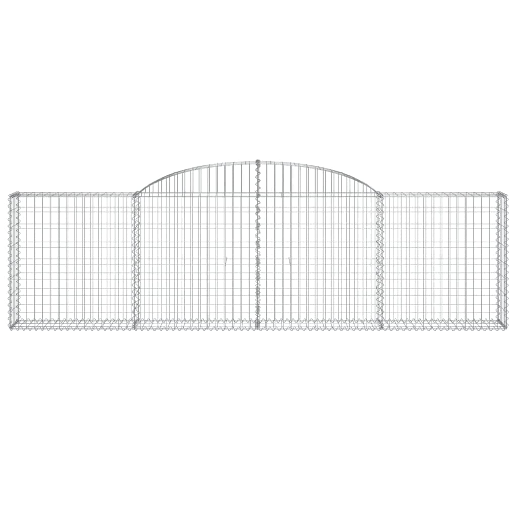 Gabionen mit Hochbogen 3 Stk. 300x30x80/100 cm Verzinktes Eisen
