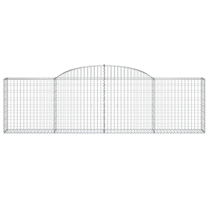 Gabionen mit Hochbogen 3 Stk. 300x30x80/100 cm Verzinktes Eisen