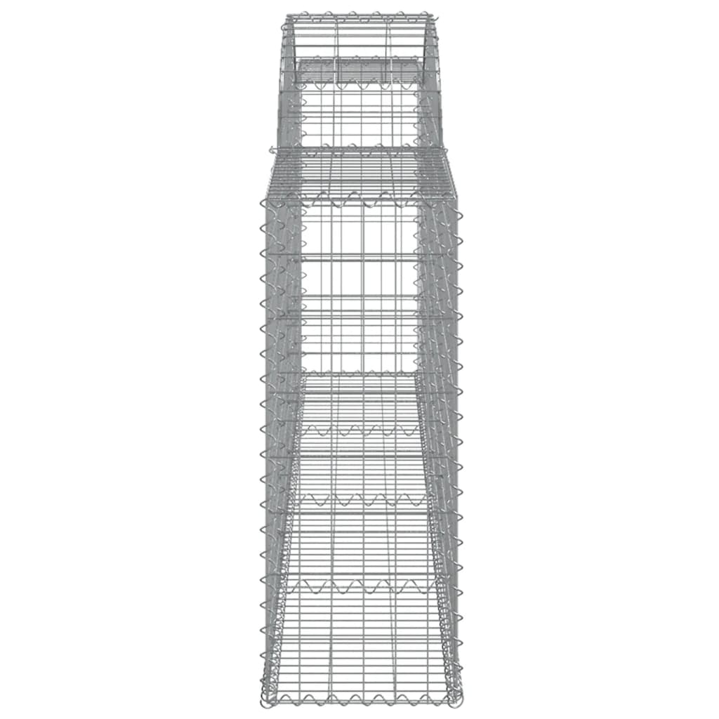 Gabionen mit Hochbogen 4 Stk. 300x30x80/100 cm Verzinktes Eisen