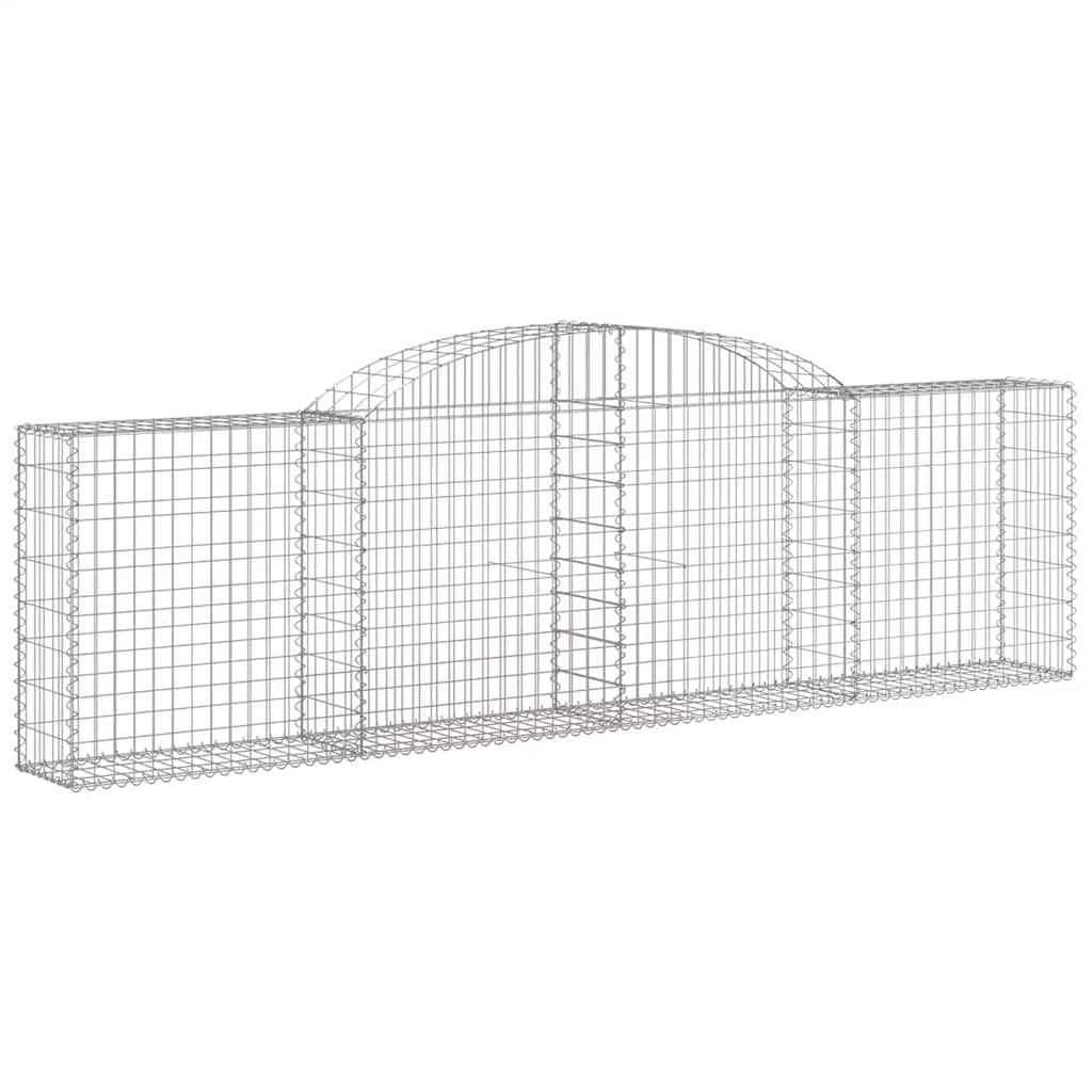 Gabionen mit Hochbogen 5 Stk. 300x30x80/100 cm Verzinktes Eisen