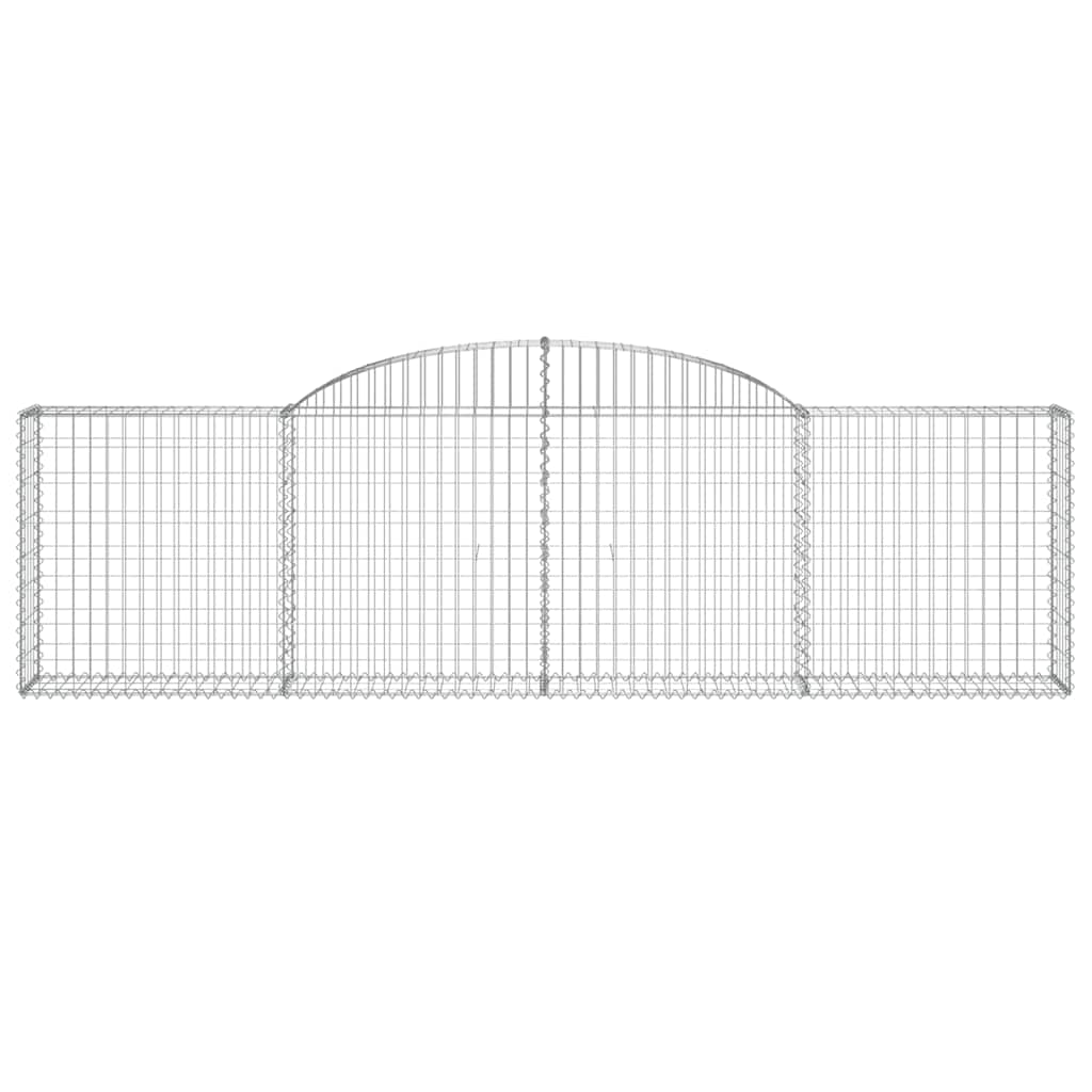 Gabionen mit Hochbogen 5 Stk. 300x30x80/100 cm Verzinktes Eisen
