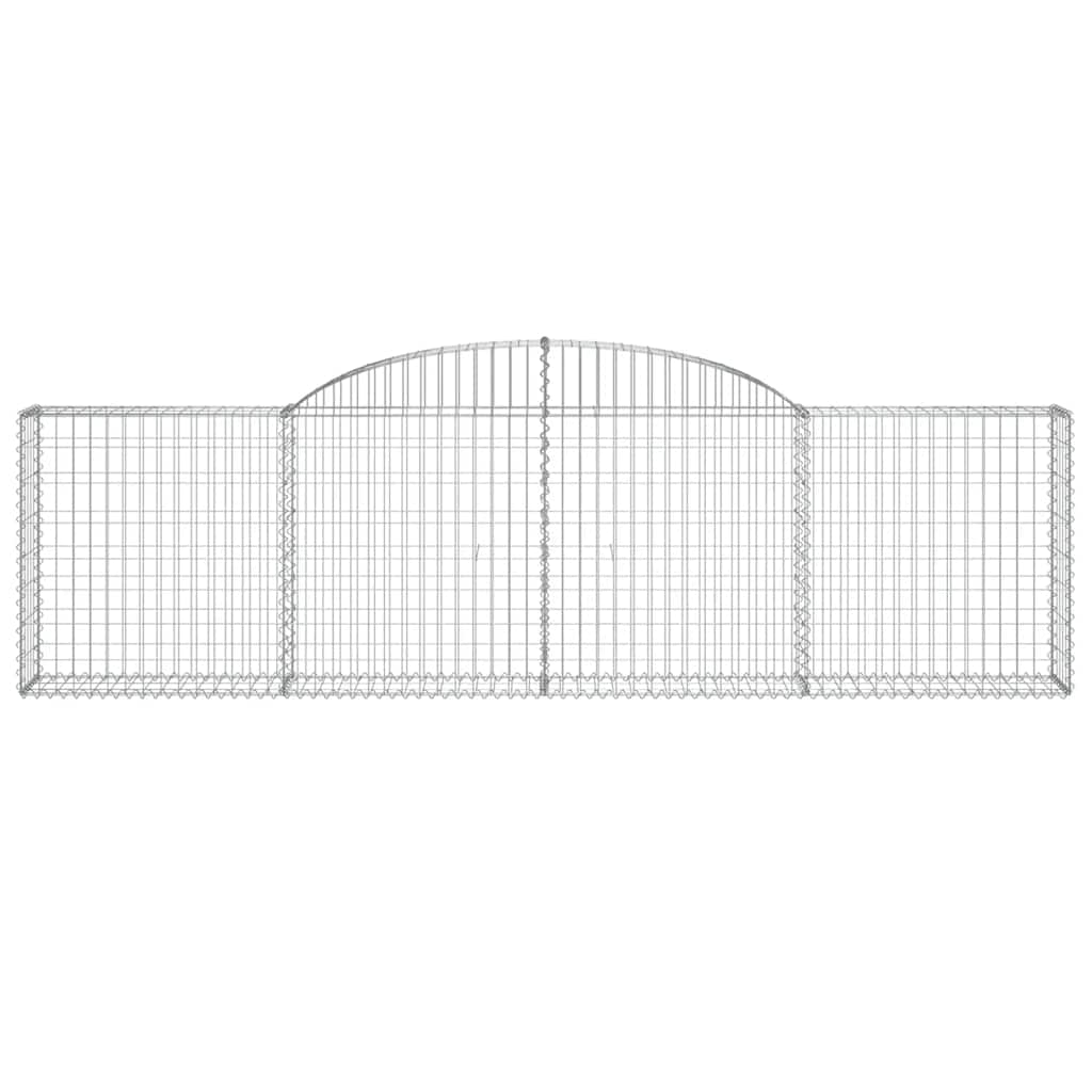 Gabionen mit Hochbogen 7 Stk. 300x30x80/100 cm Verzinktes Eisen