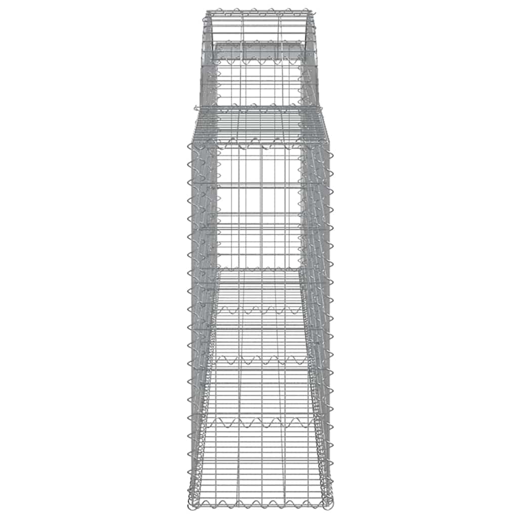 Gabionen mit Hochbogen 7 Stk. 300x30x80/100 cm Verzinktes Eisen