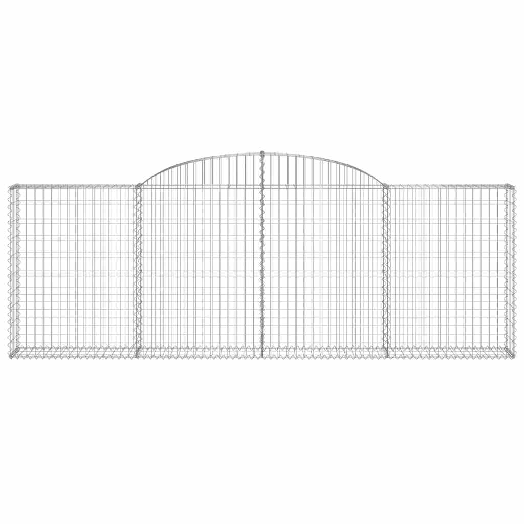 Gabionen mit Hochbogen 8 Stk. 300x30x100/120cm Verzinktes Eisen