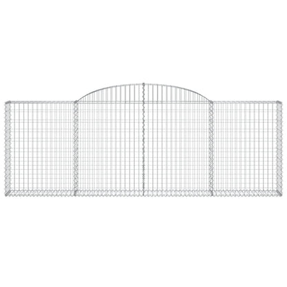 Gabionen mit Hochbogen 9 Stk. 300x30x100/120cm Verzinktes Eisen