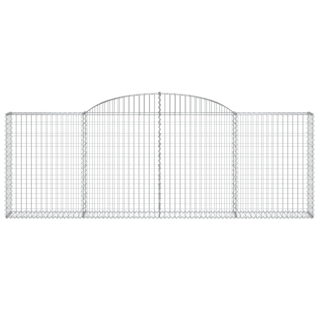 Gabionen mit Hochbogen 11 Stk 300x30x100/120cm Verzinktes Eisen
