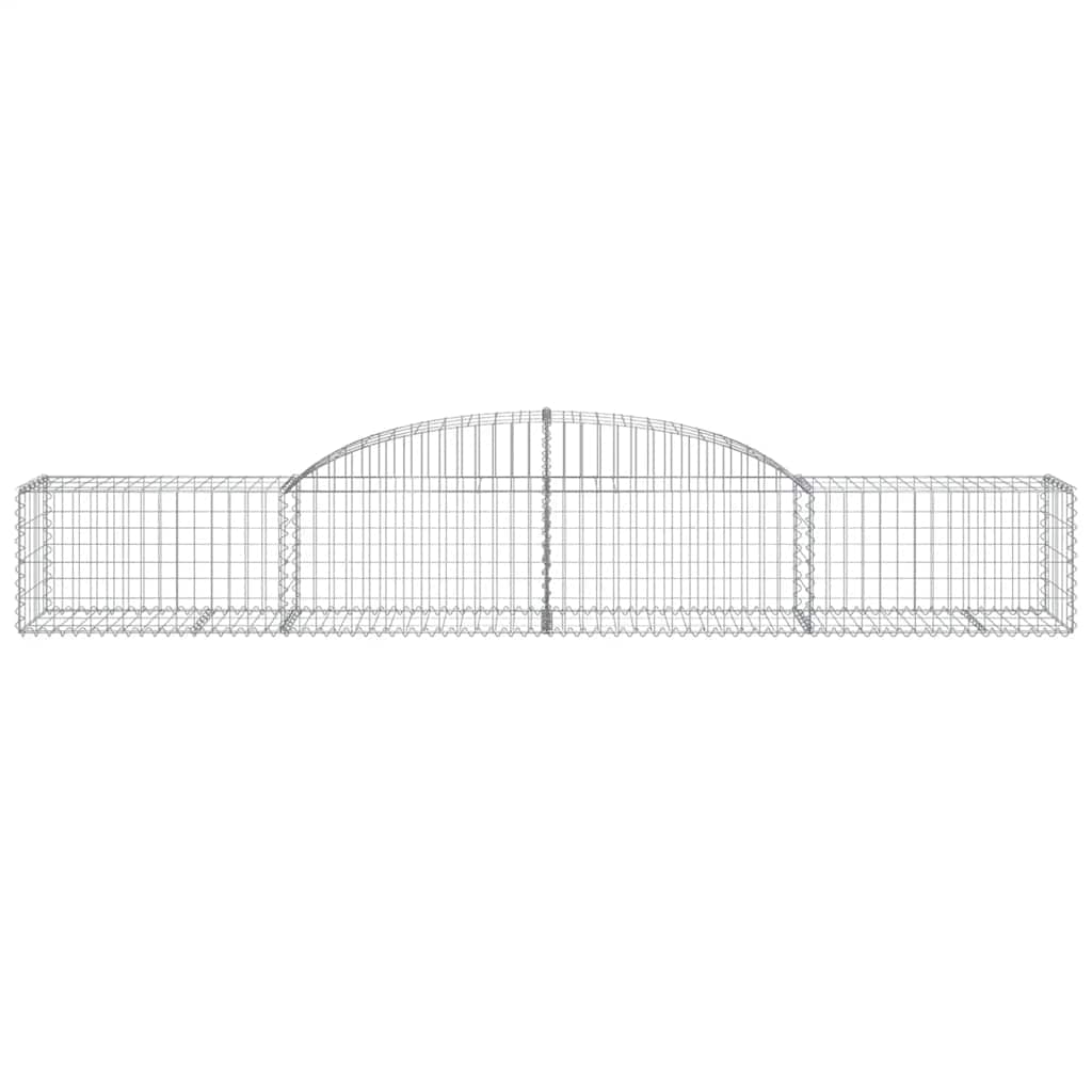 Gabionen mit Hochbogen 2 Stk. 300x50x40/60 cm Verzinktes Eisen