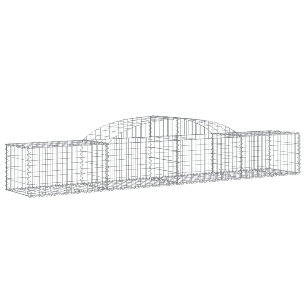 Gabionen mit Hochbogen 6 Stk. 300x50x40/60 cm Verzinktes Eisen