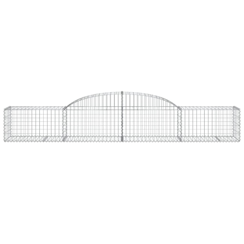 Gabionen mit Hochbogen 7 Stk. 300x50x40/60 cm Verzinktes Eisen