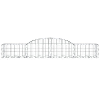 Gabionen mit Hochbogen 7 Stk. 300x50x40/60 cm Verzinktes Eisen