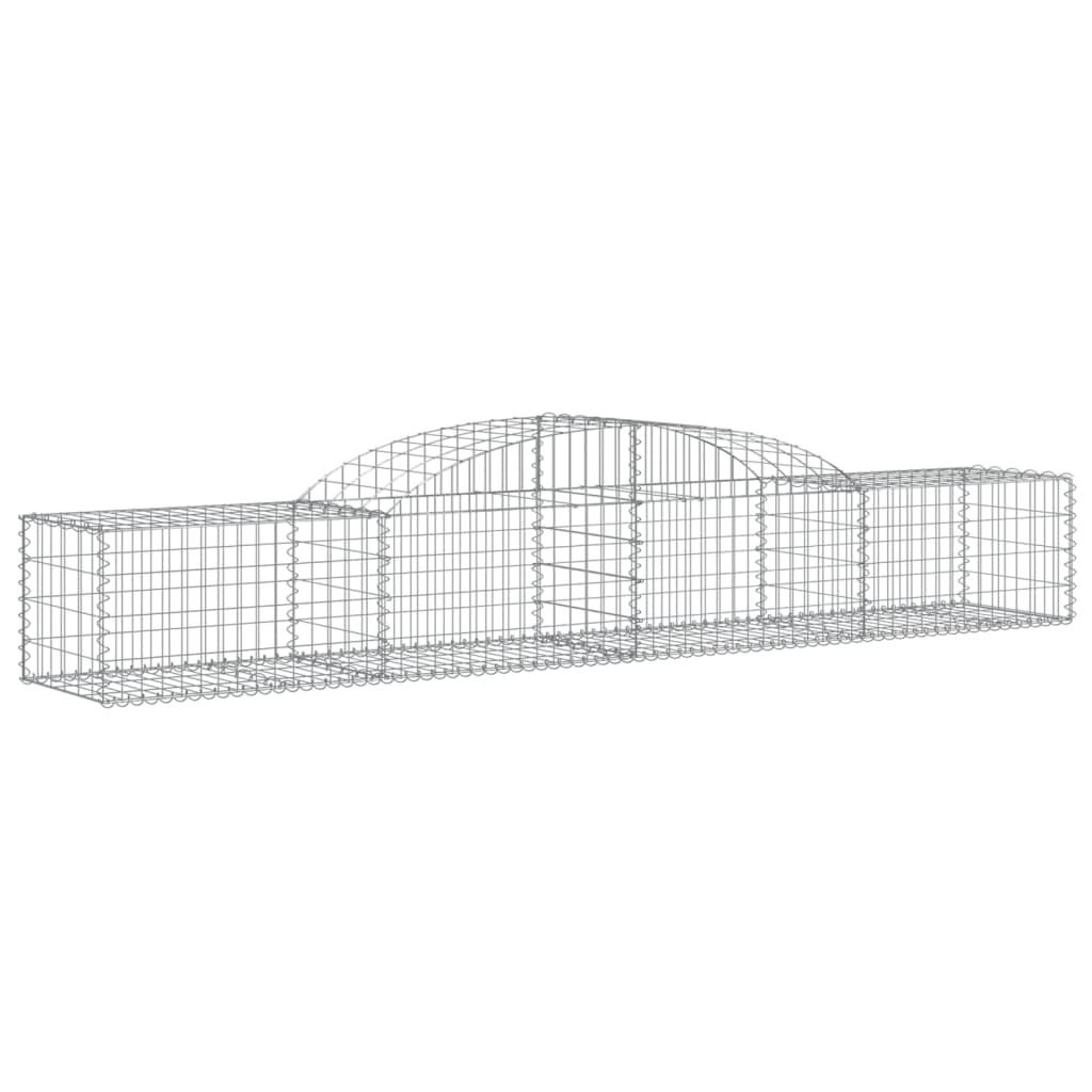 Gabionen mit Hochbogen 8 Stk. 300x50x40/60 cm Verzinktes Eisen