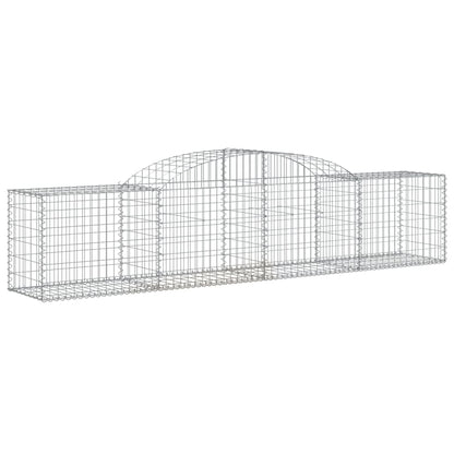 Gabionen mit Hochbogen 6 Stk. 300x50x60/80 cm Verzinktes Eisen