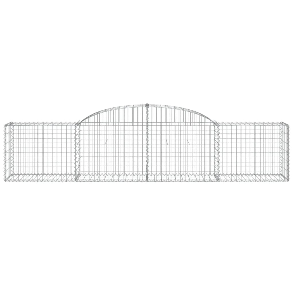 Gabionen mit Hochbogen 7 Stk. 300x50x60/80 cm Verzinktes Eisen
