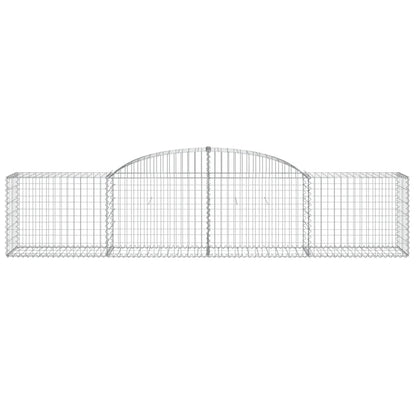 Gabionen mit Hochbogen 7 Stk. 300x50x60/80 cm Verzinktes Eisen