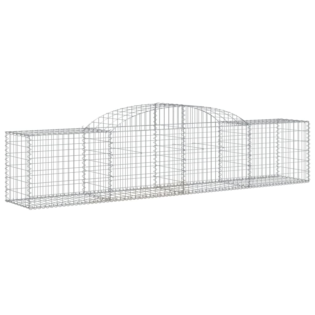Gabionen mit Hochbogen 9 Stk. 300x50x60/80 cm Verzinktes Eisen